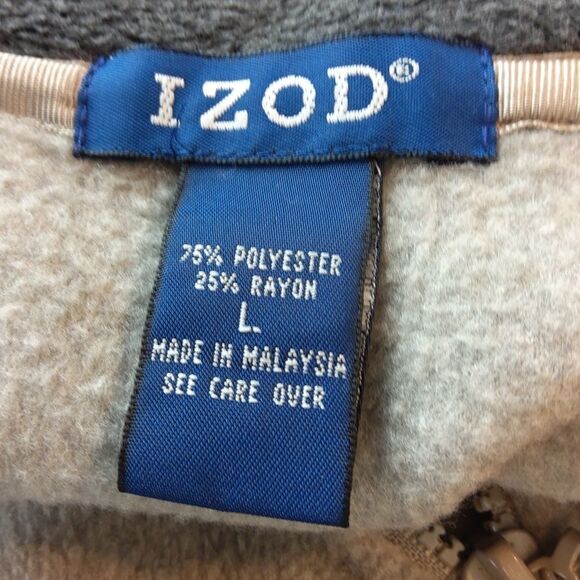 IZOD gray fleece zippered front vest with pockets - Picture 14 of 14